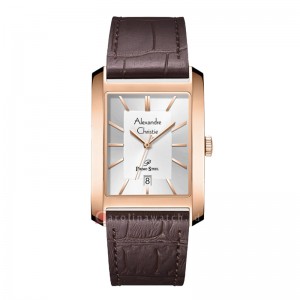 Alexandre Christie AC 1019 Rosegold White Brown Leather Man MDLRGSL